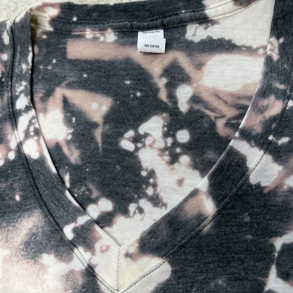 Holiday Dead Inside But Jolly AF Bleached Black Tee Large - Picture 3 of 7